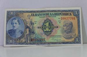 Billete De Colombia De 1 Peso 