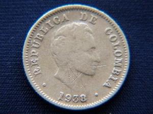 Moneda De Plata 10 Centavos De Colombia  (f)