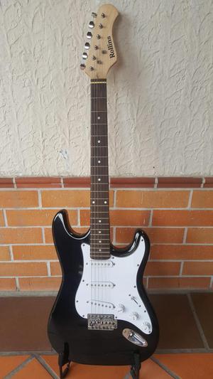 Guitarra Eléctrica Stratocaster Negra Rollins