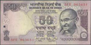 India, 50 Rupias  P104d