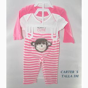 Conjunto 3 Piezas Carters Talla 3m Bebe Niña - Usado