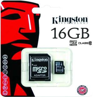 Memoria Micro Sd Kingston 16 Gb Clase 10 Garantizada 100 %