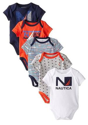 Nautica Boys Bodysuits Orange Navy Ropa Bebe Niños 0-9