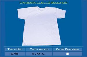 Camiseta Cuello Redondo Algodon 180gr Niños Manga Corta