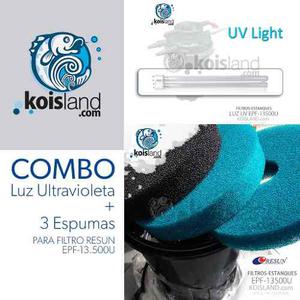 Combo Luz Ultravioleta Y Espumas Para Filtro Resun Epfu