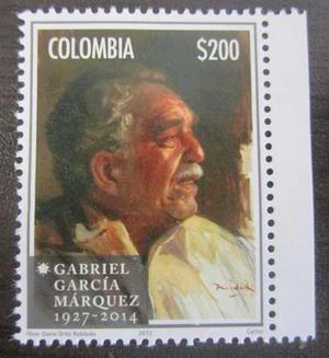 Gabriel Garcia Marquez Estampilla Colombia 