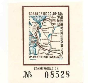 Minisheet Pan Highway Coleccion Colombia  Estampillas
