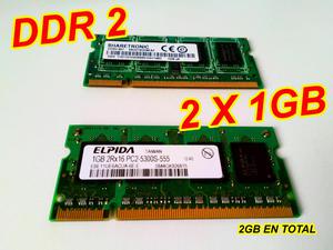 Memorias DDR2 2 Und de 1 GB