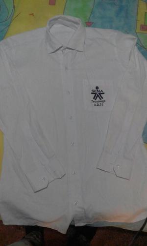 Camisa Blanca en Tela de Algodon Gruesa