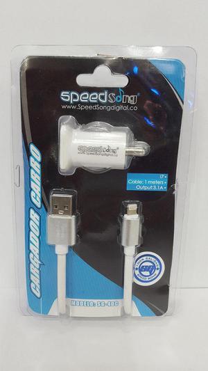 Cargador Para Carro Usb Con Cable SpeedSong SG40C iPhone