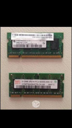 Dos Memorias Ram 512 Mb Ddr Mhz para Laptop.Precio por