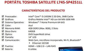 Portatil Toshiba Satellite L745SPLL para reparacion