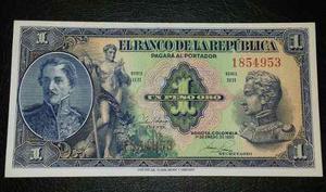 Billete Colombia 1 Peso  Digitos