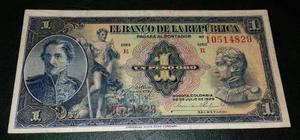 Billete Colombia 1 Peso  Digitos