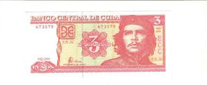 Billete Cuba 3 Pesos  Che Guevara Unc