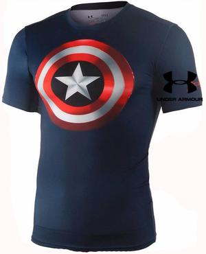 Camisetas Compresion Under Armor Gym Marvel
