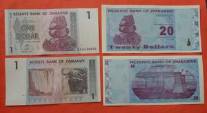 Zimbawe Set De 2 Billetes