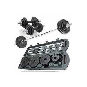 Juego Kit 2 Mancuernas 50 Kgs Barra Larga Maletin Discos Gym