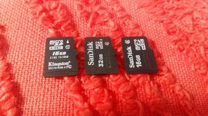 Memorias Micro Sd 2 de 16gb 1 de 32gb