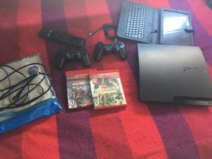 ¡consola Ps3 Slim + 2 Controles + 2 Juegos + Tablet¡