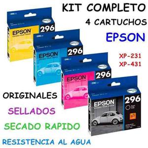 Kit Cartucho Epson 296 Nuevo Sellado 18 Ml Xp241 Xp231 Xp431