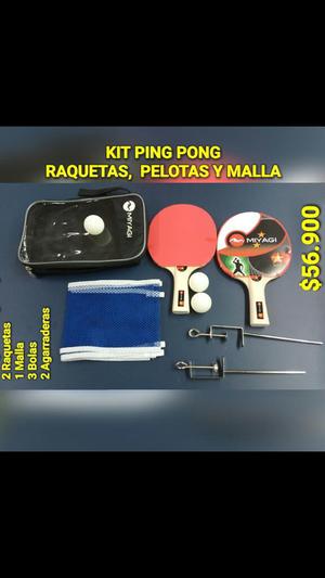 Kit Tenis de Mesa Ping Pong X2 Mas Malla