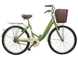 Bicicleta Gw Playera Vintage Verde Beige Parrilla Canasta Gw
