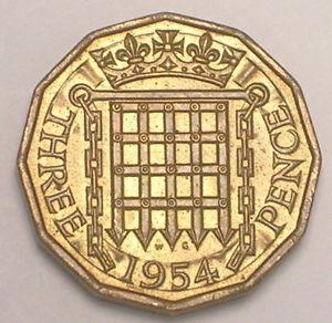 Moneda  Reino Unido Gran Bretaña británico tres 3