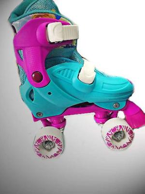 Patines Ajustable Niña Kit Seguridad Tallas 