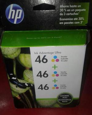 Cartucho Hp 46 Color, Por 3 Unidades