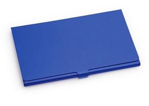 Tarjetero Porta Tarjetas En Aluminio Color Azul