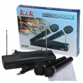 Set 2 Micrófonos Inalambricos Profesionales Karaoke At-306