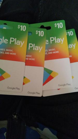 Google Play Card Tarjeta de Regalo $10
