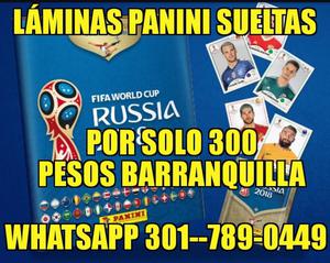 Láminas Panini Rusia $300 Pesos