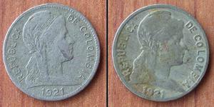 2x$ Monedas Colombia 1 Y 2 Centavos De  Escasas