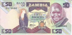Billete Zambia 50 Kwacha