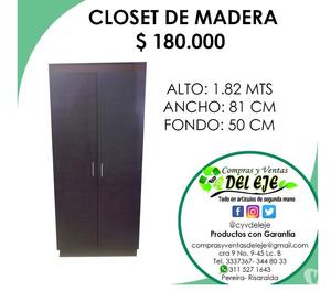 SE VENDE CLOSET DE MADERA