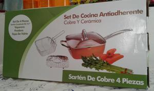 Set de Cocina Antiadherente Cobre y Cerámica