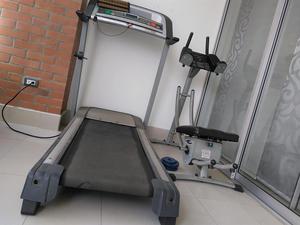 Caminadora y máquina de abdominales