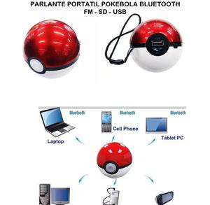 Pokebola Pokemon Altavoz Bluetooth Recargable Fm Usb Sd
