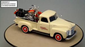 Camioneta Y Motocicleta A Escala (1:24) Harley Davidson