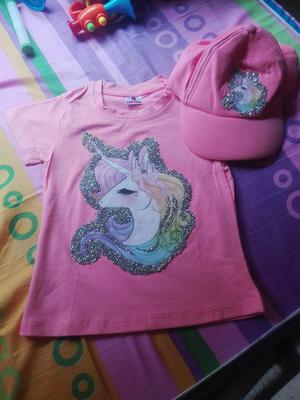 Camiseta Y Gorra Nuevas para Niña