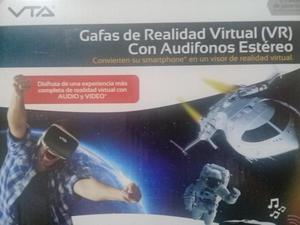 Gafas de realidad virtual vr con audifonos esterio