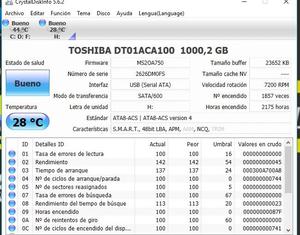 Disco Duro Toshiba 1TB PC EXCELENTE ESTADO