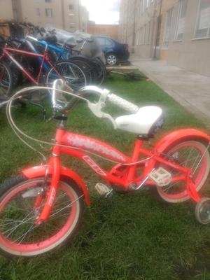 Bicicleta GW infantil de niña con guardafangos y ruedas