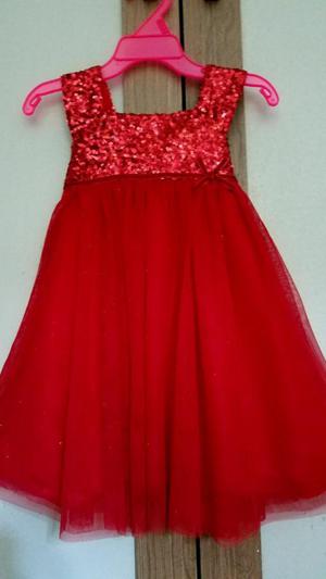 Vestido Rojo Elegante Niña Talla 24 Meses Boutique