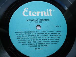Disco Acetato Vinilo LP Varios Eternit presenta Melodías