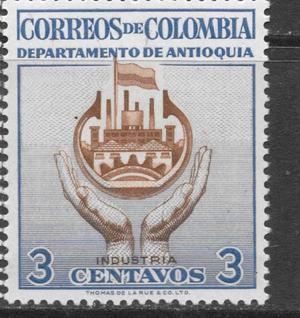 ESTAMPILLA 3 CTVS COLOMBIA DEPARTAMENTO DE ANTIOQUIA