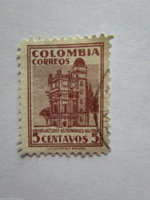 ESTAMPILLA 5 CTVS COLOMBIA OBSERVATORIO ASTRONOMICO NACIONAL