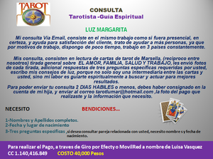 LECTURA DE TAROT / LECTURA DE CARTAS SOLO EMAIL